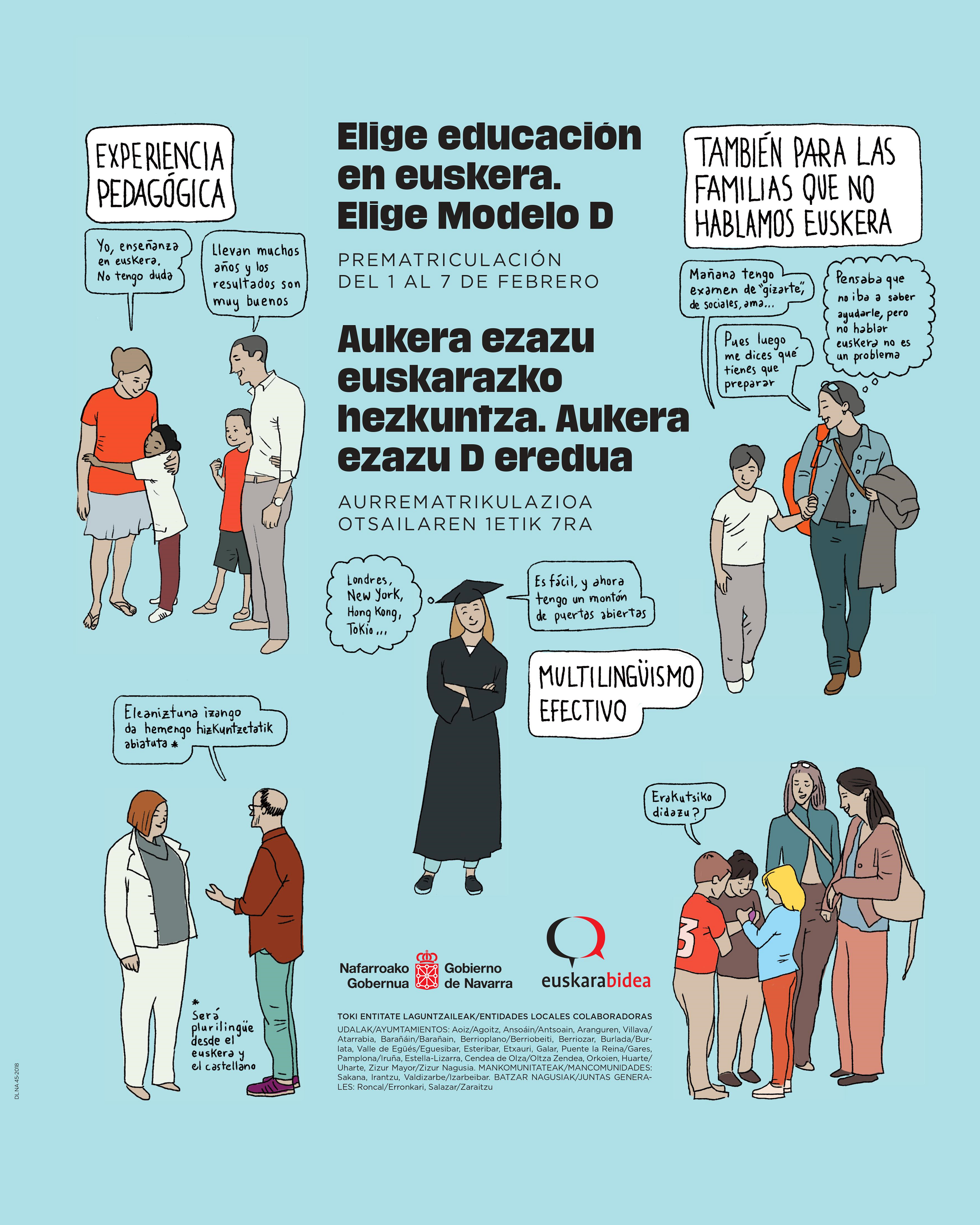 Entrar a la noticia: Euskarabidea – Instituto Navarro del Euskera y entidades locales presentan una campaña conjunta para promocionar la escolarización en euskera