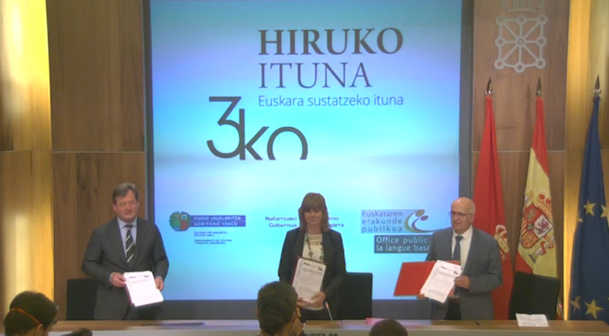 Entrar a la noticia: El Gobierno de Navarra renueva su compromiso en materia de política lingüística con el convenio Hiruko Ituna 2021